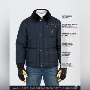 RefrigiWear Men's Insulated Iron-Tuff Polar Jacket Soft Fleece Collar XXL. NWOT